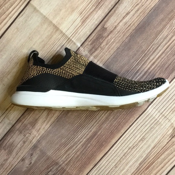 APL x Lululemon Techloom Bliss Sneakers in Black and Rose Gold Metallic - Picture 6 of 12